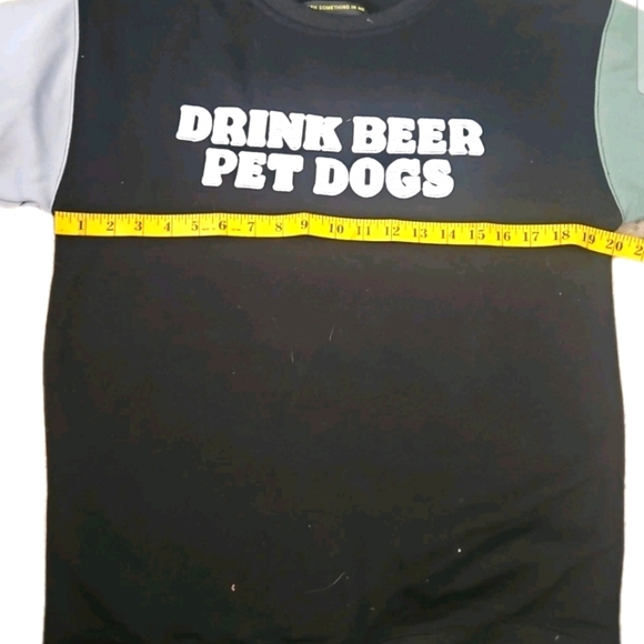 Assholes Live Forever Unisex "Drink Beer Pet Dogs" Crew Neck Sweater S - Picture 5 of 6